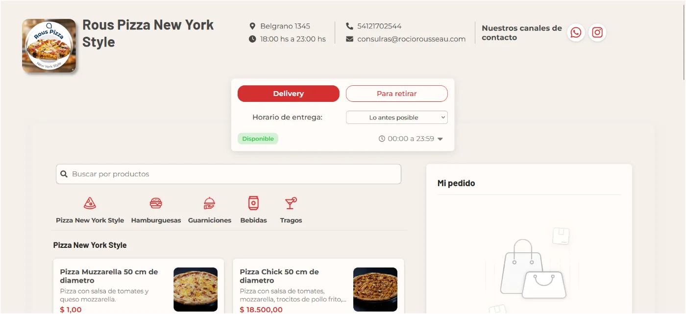 Tienda online propia en Fudo