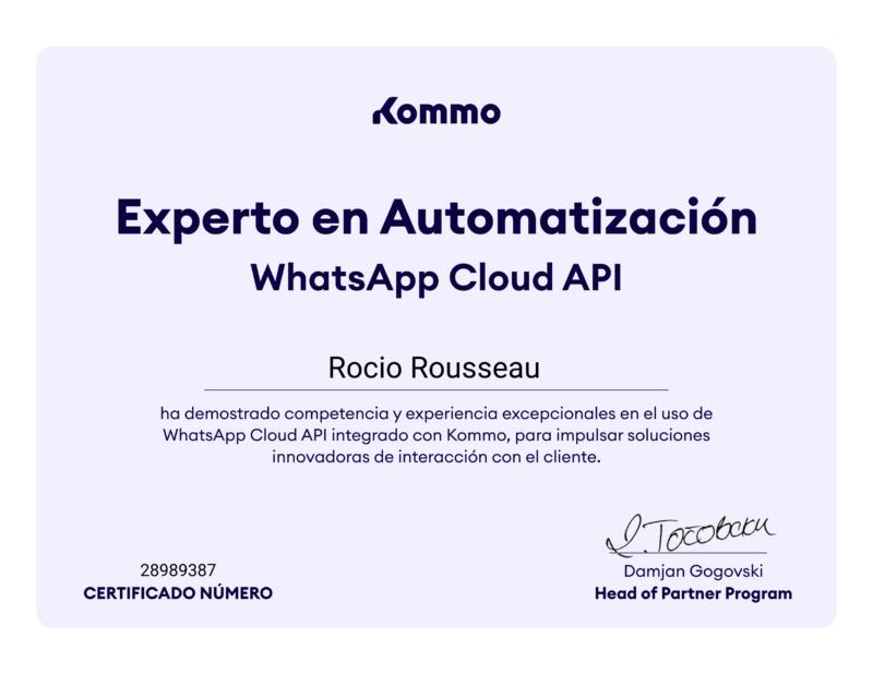 Rocío Rousseau - Socia y Partner oficial Kommo CRM Argentina